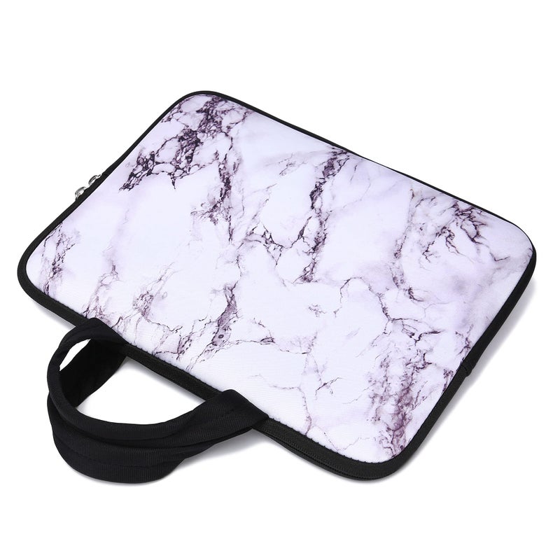 HAPLIVES 14 15 15.4 15.6 inch Laptop Handle Bag Computer Protect Case Pouch Holder Notebook Sleeve Neoprene Cover Soft Carrying Travel Case for Dell Lenovo Toshiba HP Chromebook ASUS Acer (White Marble) - Image 4